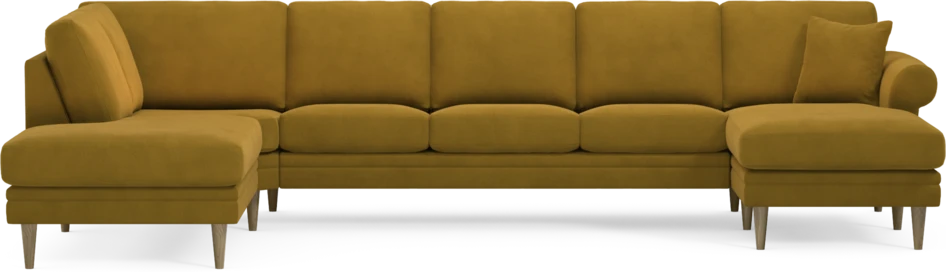 Eden - 3-sits soffa med divan vänster och schäslong höger - Gul