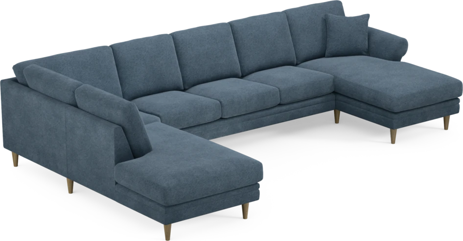Eden - 3-sits soffa med divan vänster och schäslong höger - Blå