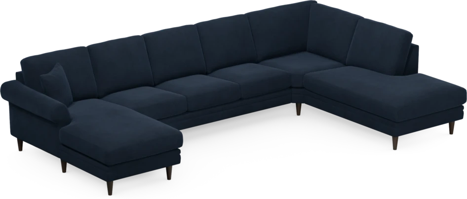 Eden - 3-sits soffa med schäslong vänster och divan höger - Blå