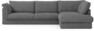 Cherrie Klädsel - Klädsel till 3-sits soffa med divan höger - Grå