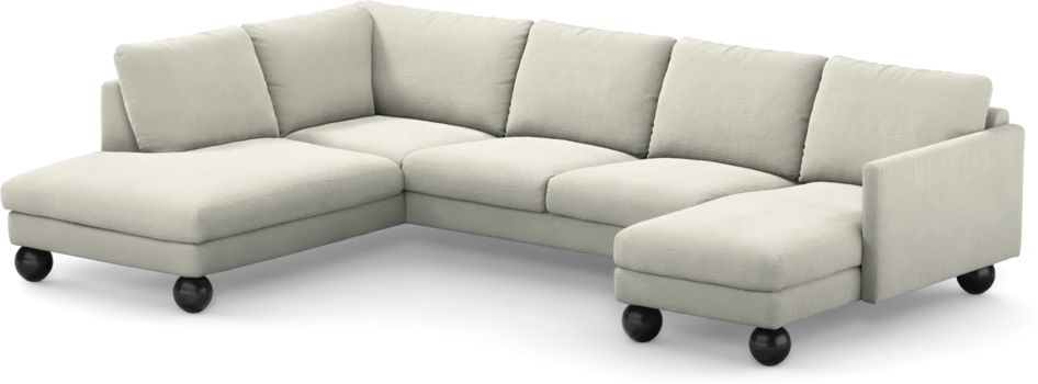 Madison Lux - 2-sits soffa med divan vänster och schäslong höger - Vit