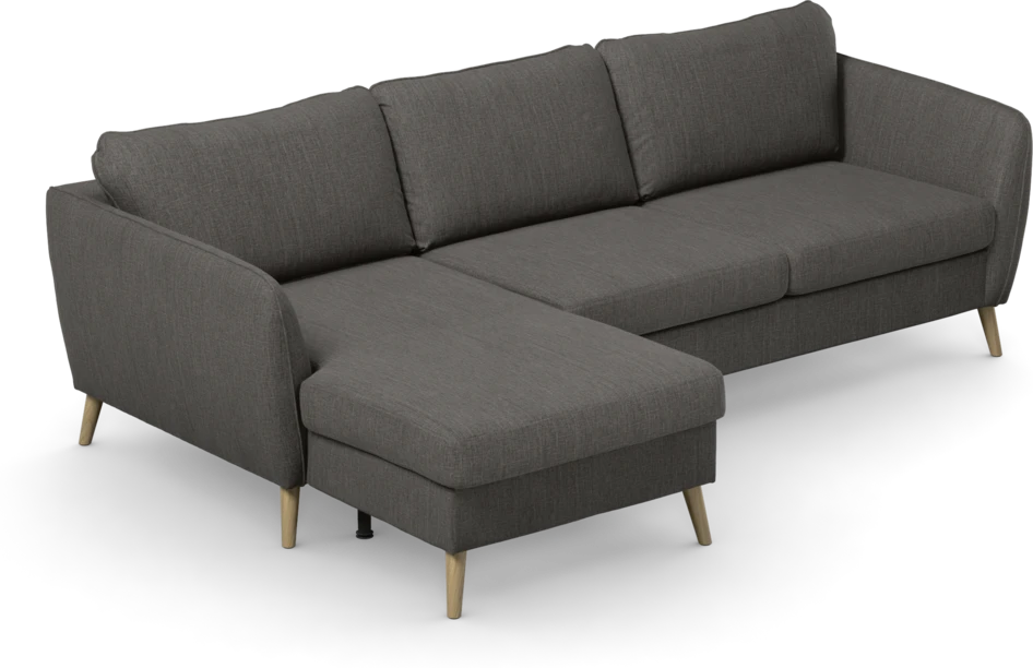 County - 3-sits soffa med flyttbar schäslong - Brun