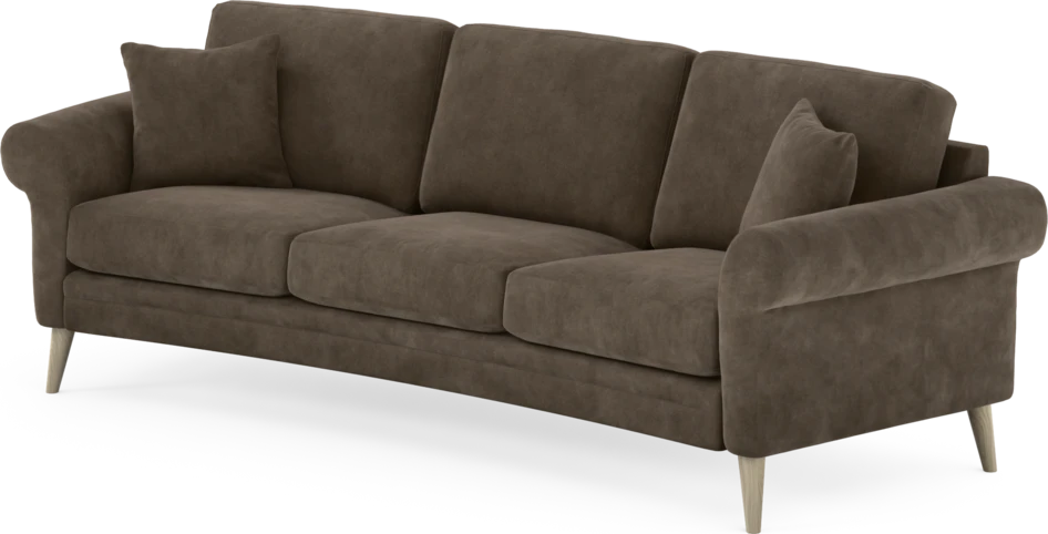 Eden - 3-sits soffa svängd - Brun