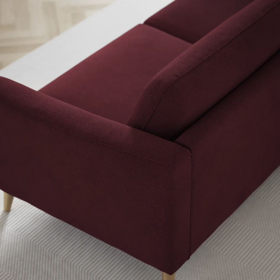 Bridge - 3-sits soffa med schäslong vänster och divan höger - Röd