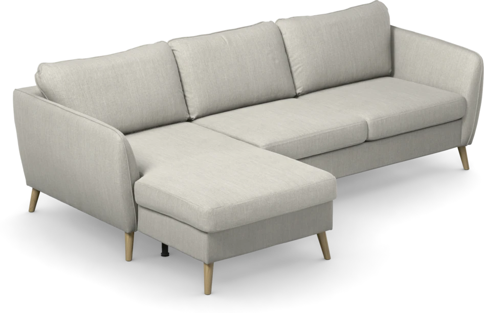 County - 3-sits soffa med flyttbar schäslong - Grå