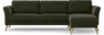 Bridge - 3-sits soffa med schäslong höger - Grön
