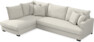 Mila - 3-sits soffa med divan vänster, hel dyna - Vit