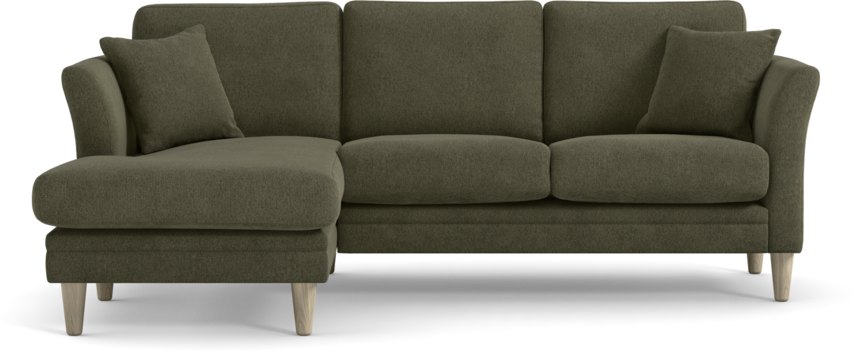 Eden - 2-sits soffa med schäslong - Grön