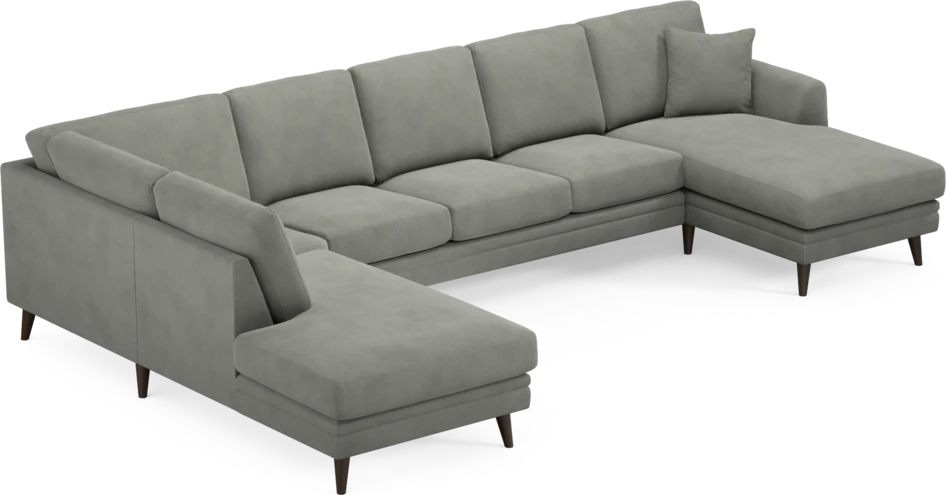 Eden - 3-sits soffa med divan vänster och schäslong höger - Grå