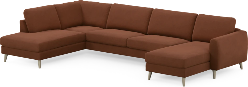 Bridge - 3-sits soffa med divan vänster och schäslong höger - Orange