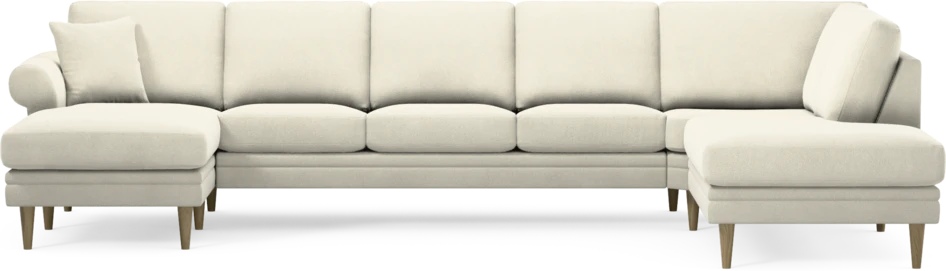 Eden - 3-sits soffa med schäslong vänster och divan höger - Vit