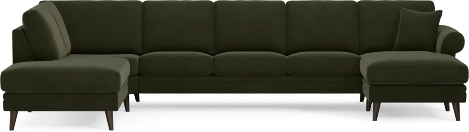 Eden - 3-sits soffa med divan vänster och schäslong höger - Grön