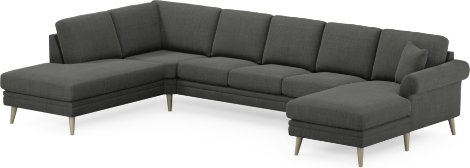 Eden - 3-sits soffa med divan vänster och schäslong höger - Grå