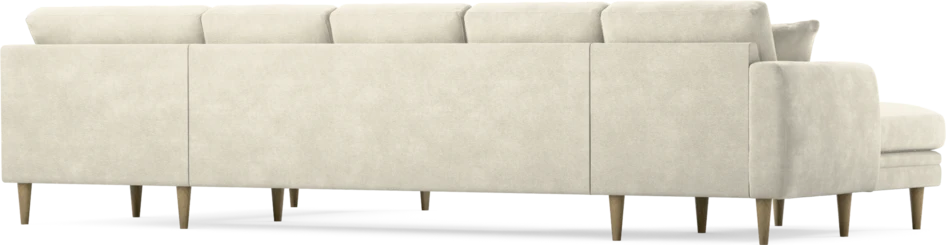 Eden - 3-sits soffa med schäslong vänster och divan höger - Vit