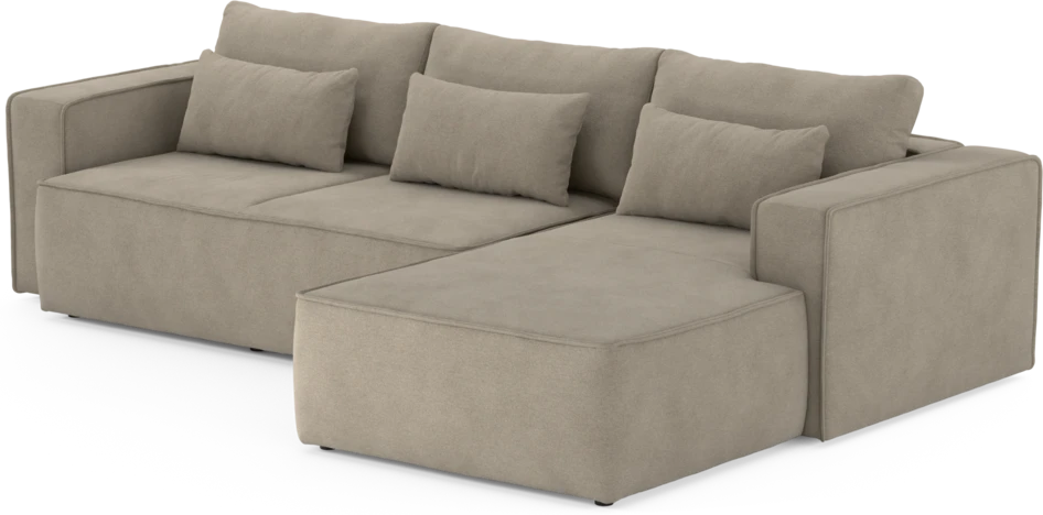 Ide - Bäddsoffa 3-sits med schäslong höger - Beige