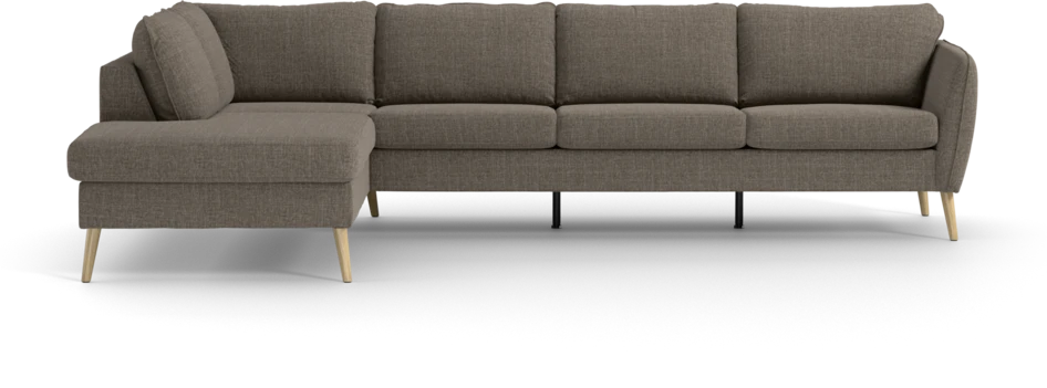 County - 3-sits soffa med divan vänster - Brun