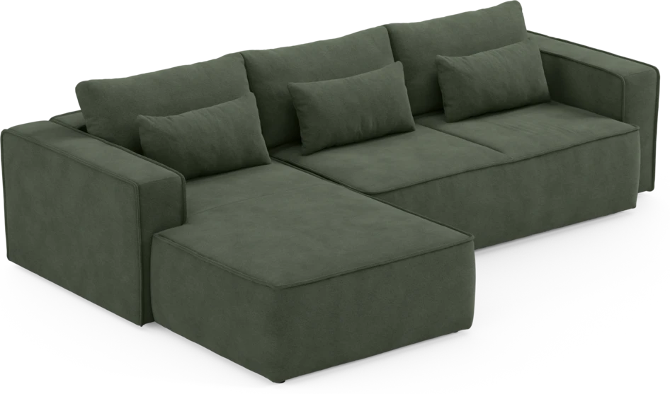 Ide - Bäddsoffa 3-sits med schäslong vänster - Grön
