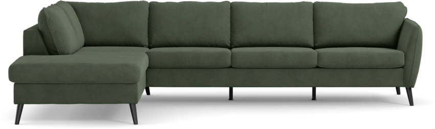 County - 3-sits soffa med divan vänster - Grön