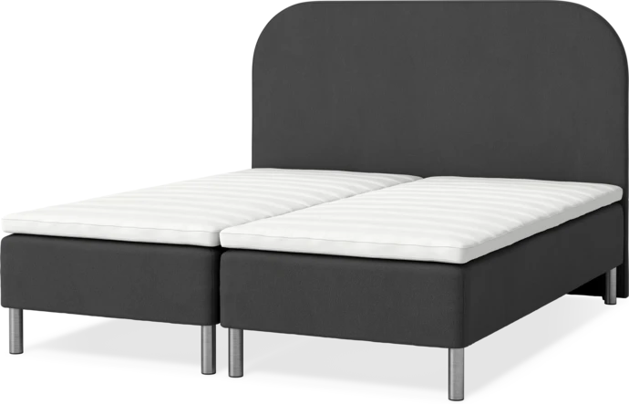 Roma Family, Ramsäng, dubbelsäng med bäddmadrass och sänggavel slät, B 160-180