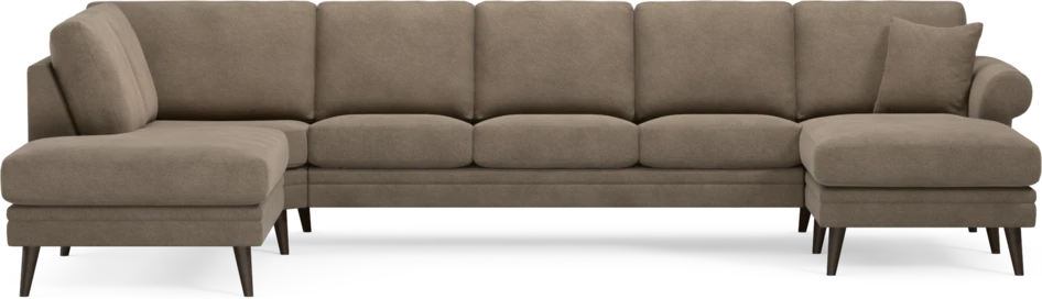 Eden - 3-sits soffa med divan vänster och schäslong höger - Brun