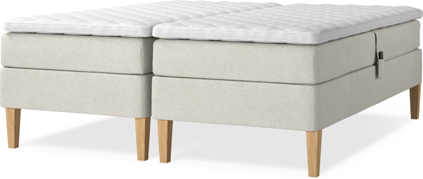 Delux Sense - Ställbar säng, dubbelsäng med bäddmadrass - Beige