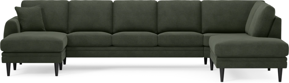 Eden - 3-sits soffa med schäslong vänster och divan höger - Grön