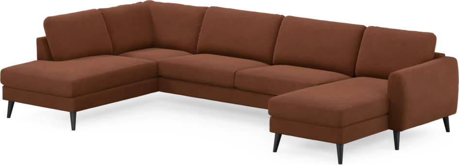 Bridge - 3-sits soffa med divan vänster och schäslong höger - Orange