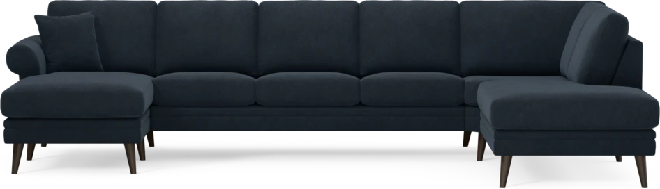 Eden - 3-sits soffa med schäslong vänster och divan höger - Blå