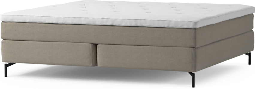 Delux Sense - Kontinentalsäng, dubbelsäng med bäddmadrass och sängben - Beige