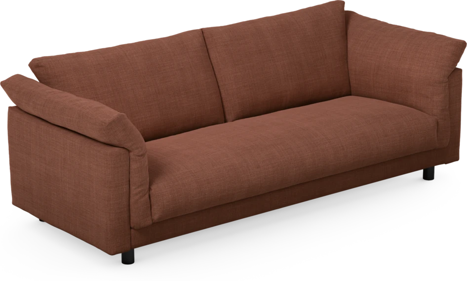 Cherrie - 3-sits soffa, hel dyna, fast klädsel - Orange