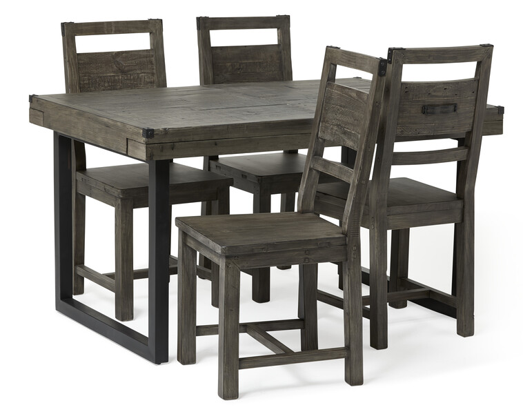 Woodenforge - Matgrupp med 4 stolar - Grå