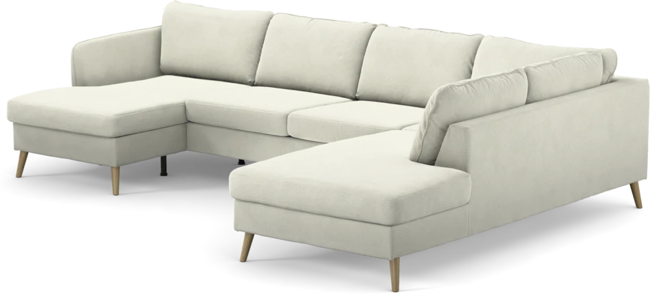 County - 3-sits soffa med schäslong vänster och divan höger - Vit