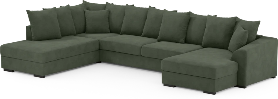 Town - 3-sits soffa med divan vänster och schäslong höger - Grön