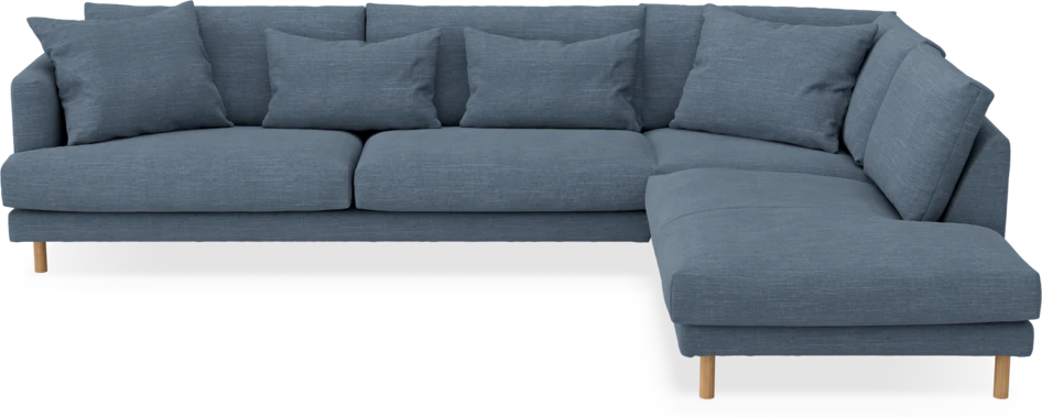 Harper - 3-sits soffa med divan höger - Blå