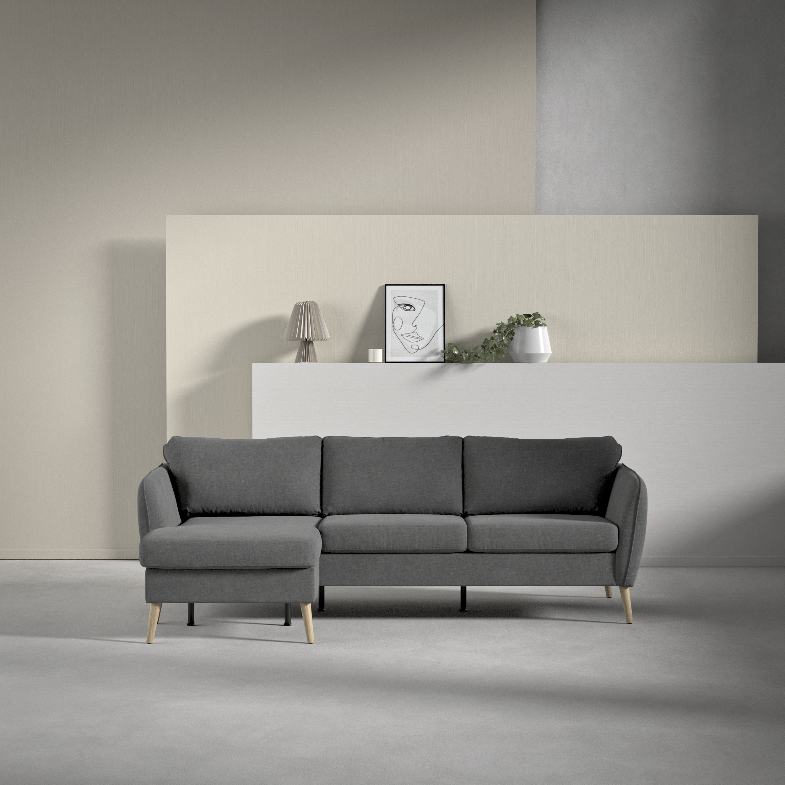 County - 3-sits soffa med flyttbar schäslong - inspiration