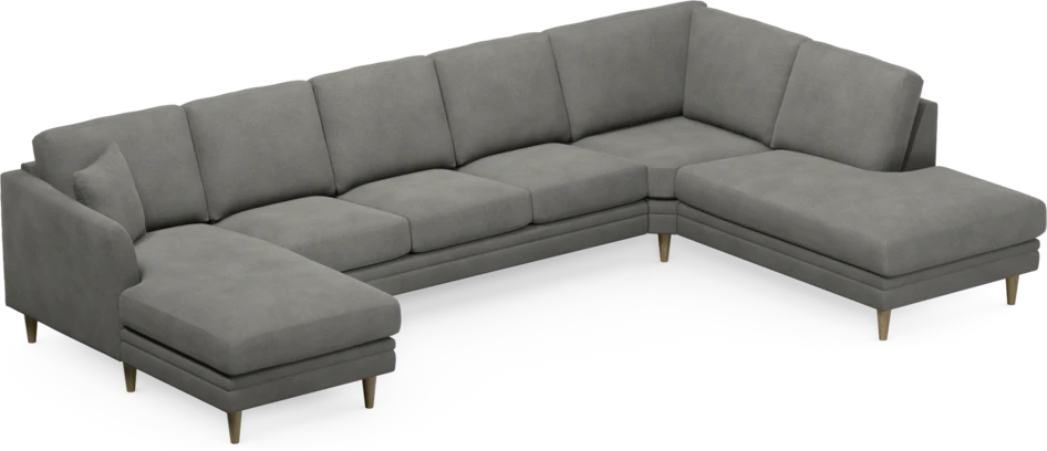Eden - 3-sits soffa med schäslong vänster och divan höger - Grå