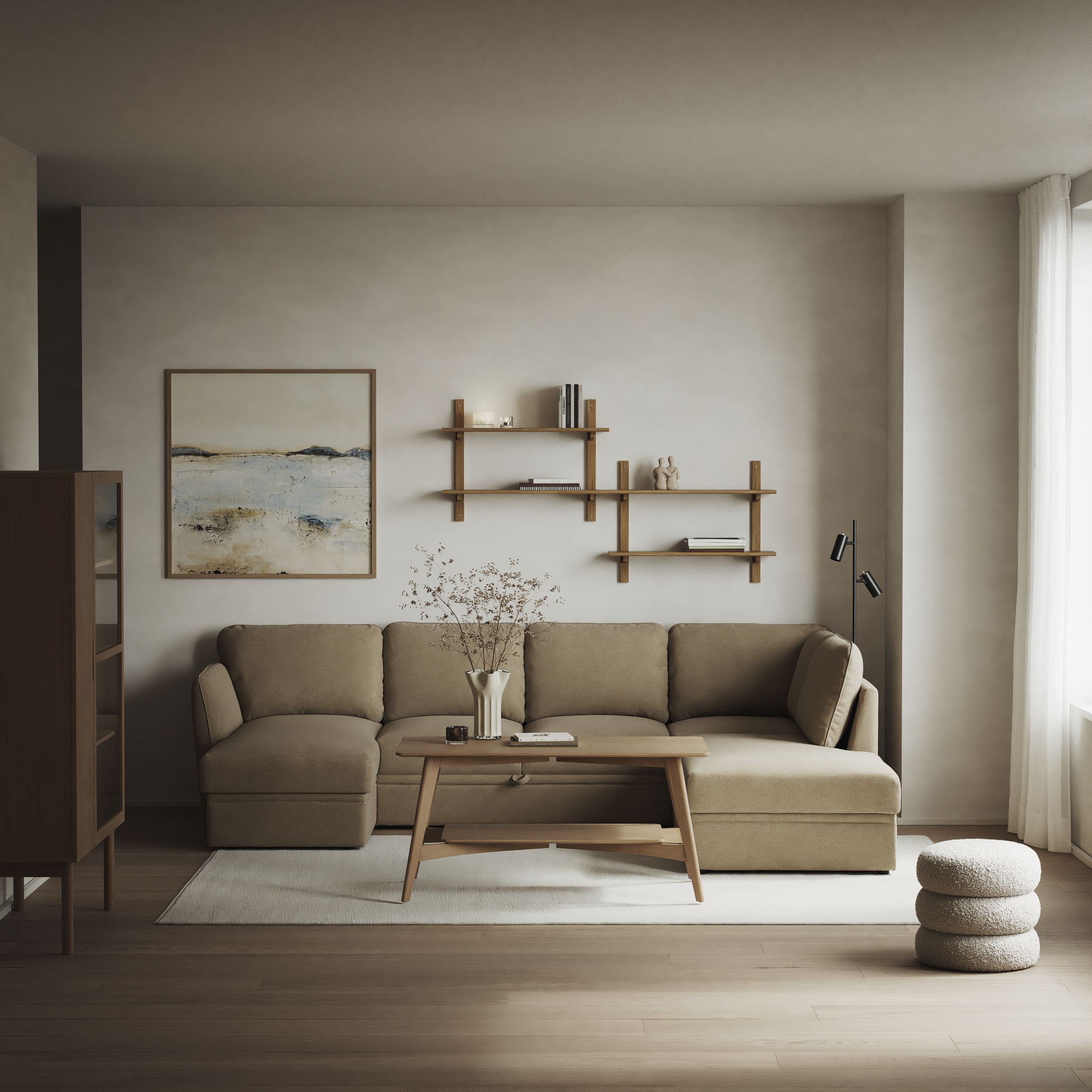 Öland - Bäddsoffa med schäslong vänster och divan höger - inspiration