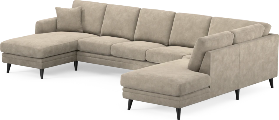 Eden - 3-sits soffa med schäslong vänster och divan höger - Beige