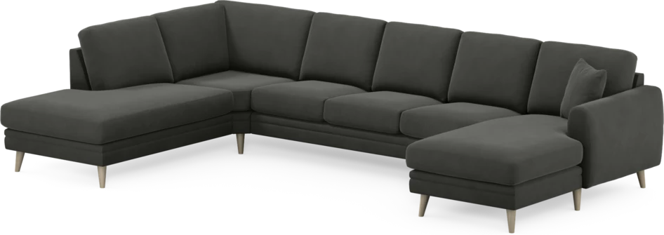 Eden - 3-sits soffa med divan vänster och schäslong höger - Grå