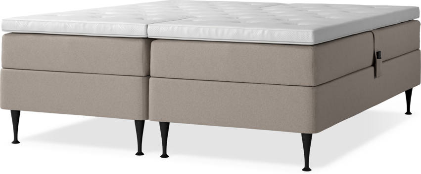 Delux Sense - Ställbar säng, dubbelsäng med bäddmadrass - Beige