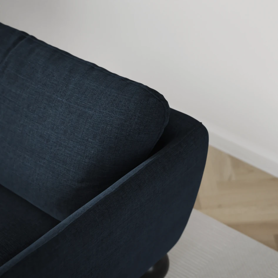 Madison Lux - 2-sits soffa med divan vänster och höger - Blå