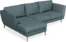 Madison Lux - 2-sits soffa med schäslong vänster - Turkos