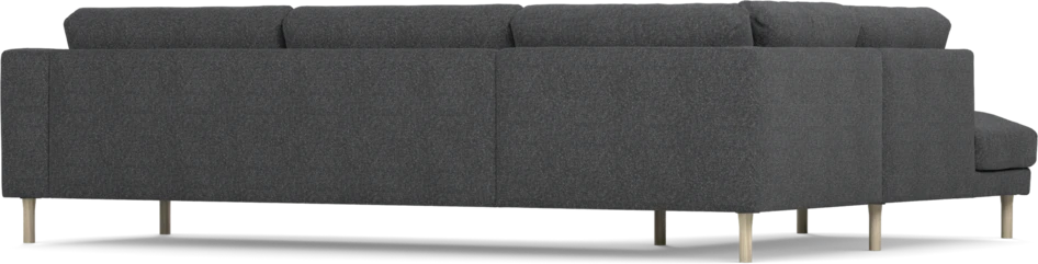 Willow - 3-sits soffa med divan vänster, fast klädsel - Grå