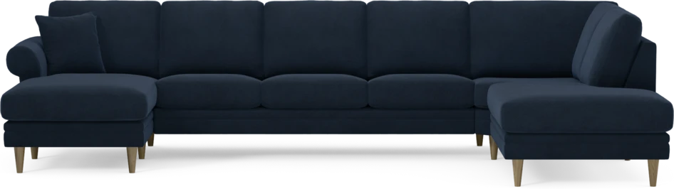 Eden - 3-sits soffa med schäslong vänster och divan höger - Blå