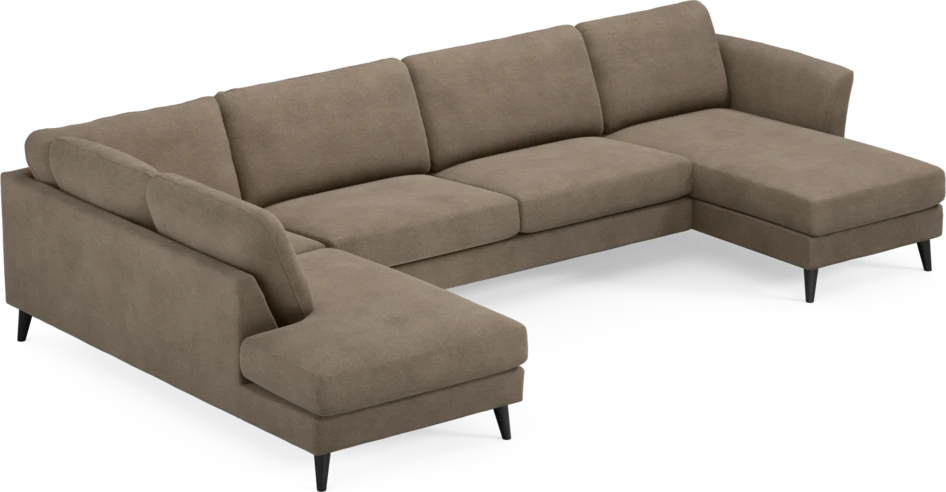 Bridge - 3-sits soffa med divan vänster och schäslong höger - Brun