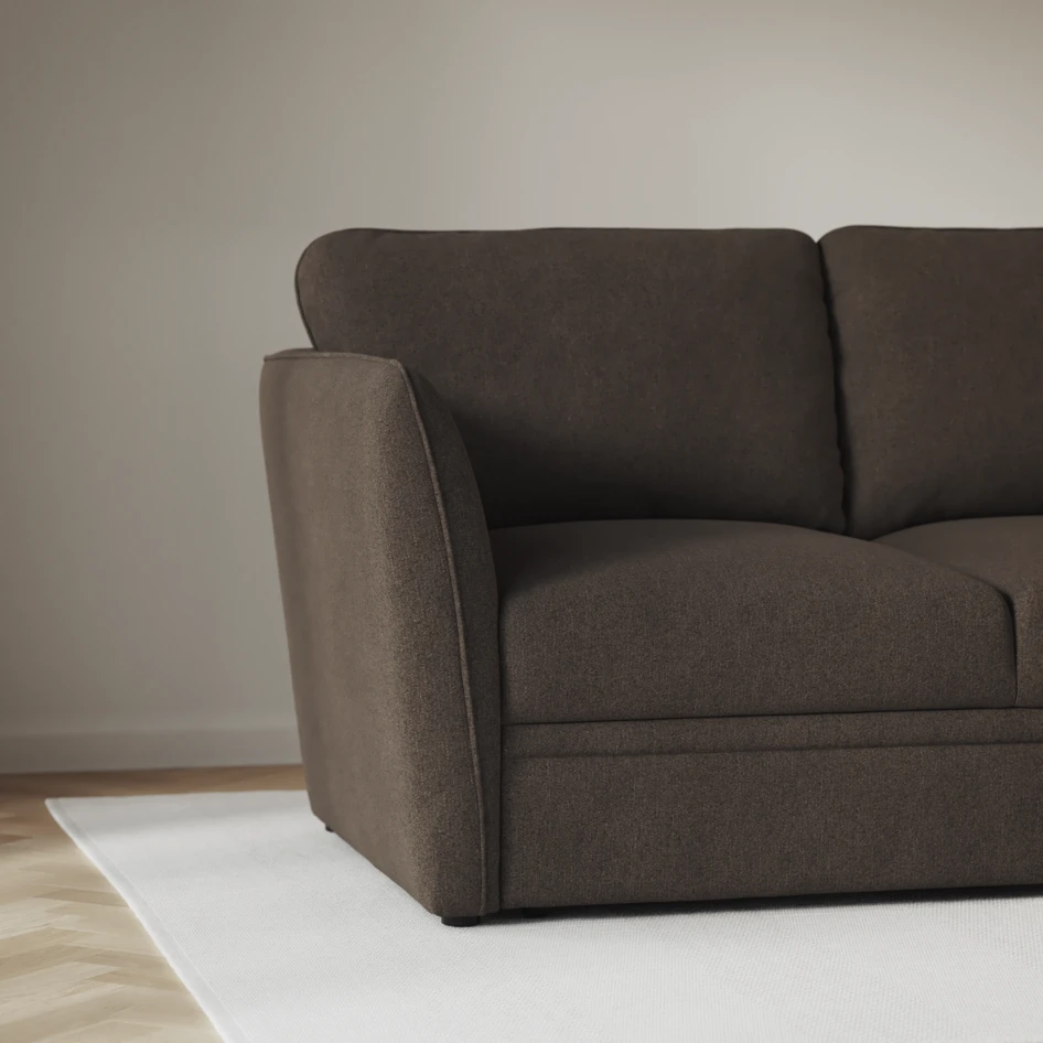 Öland - Bäddsoffa 3-sits, längsbäddad - Brun