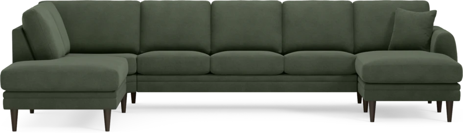 Eden - 3-sits soffa med divan vänster och schäslong höger - Grön