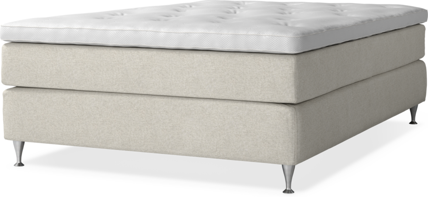 Delux Sense - Kontinentalsäng, enkelsäng 140 cm med bäddmadrass - Beige
