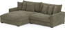 Rossi - 2-sits soffa med schäslong XL vänster - Grön