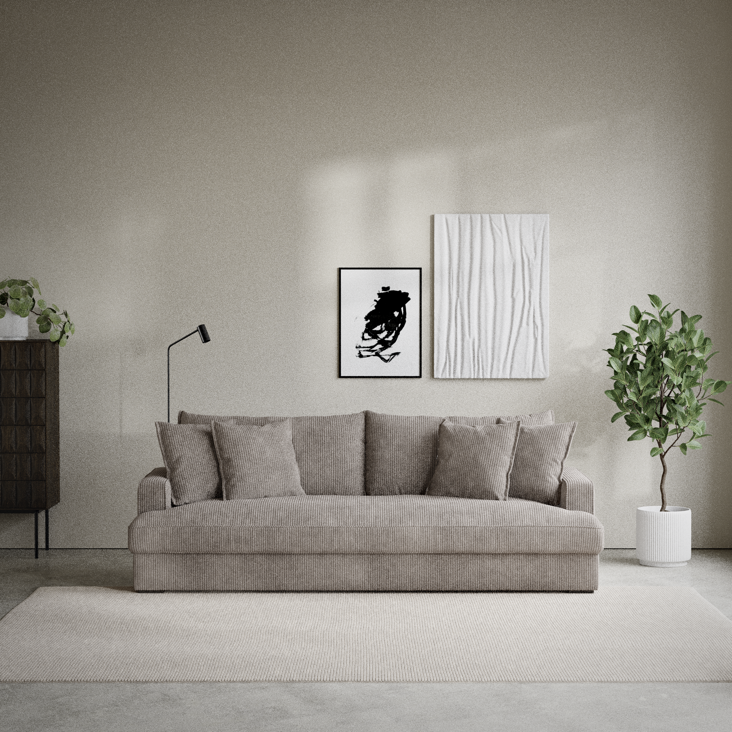 Mila - 4-sits soffa, hel dyna - inspiration